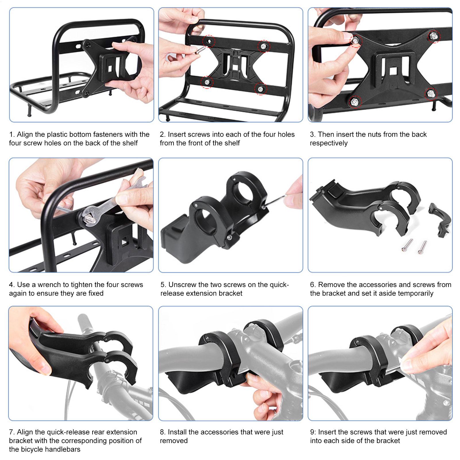 Cargo Rack Aluminum - Front Bike Rack Quick Release Holder
