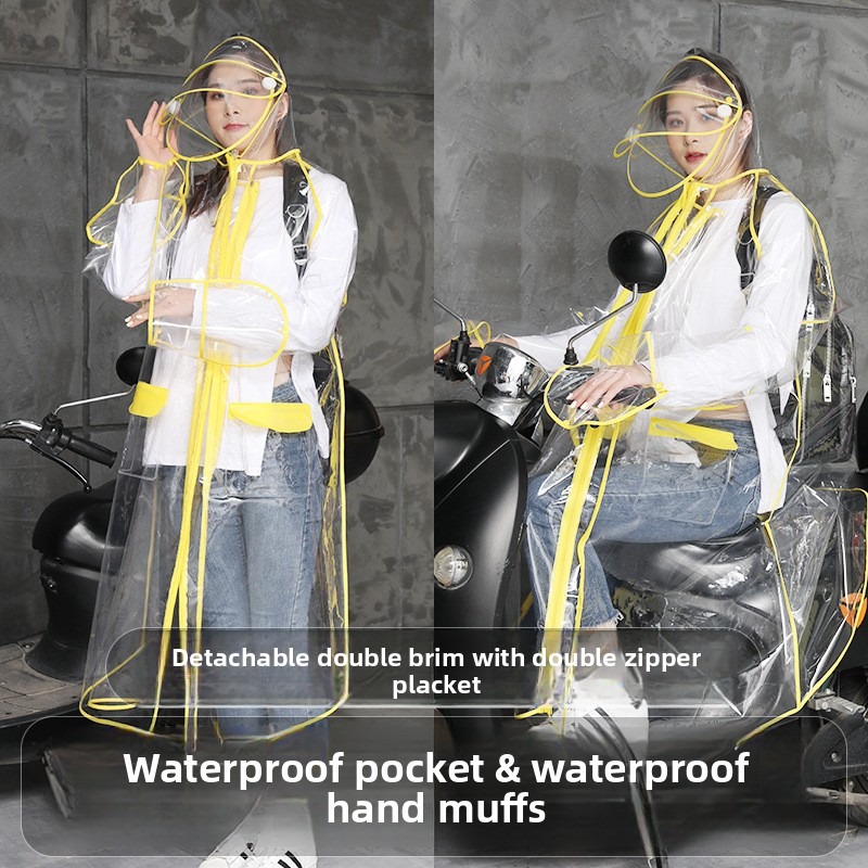 Transparent EVA Rain Poncho Ho - Cycling Commute In Rain ulasan dan harga