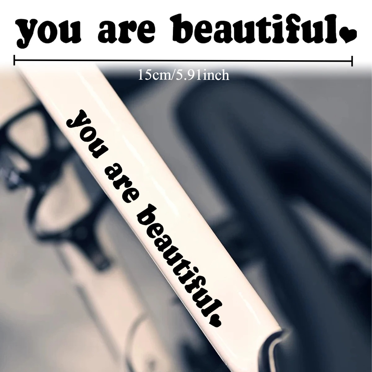 2PCS You Are Beautiful Heart Q - Cycling Quote ulasan dan harga