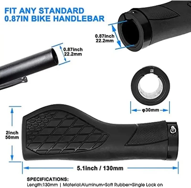 Alloy Rubber Bike Grips Single - Commuting On Mountain Bike ulasan dan harga
