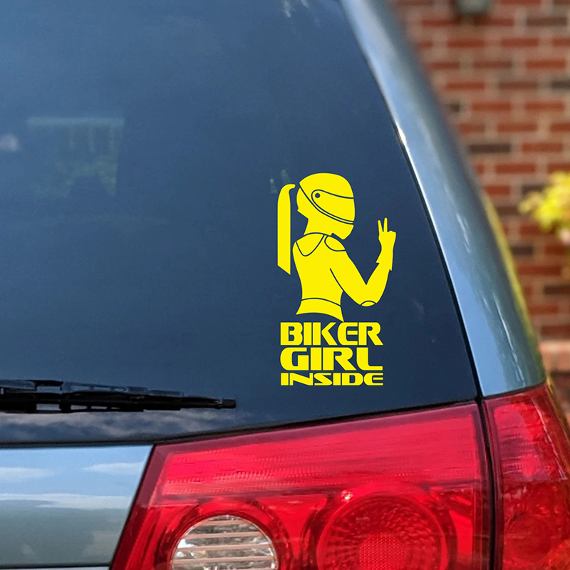 Biker Girl Inside Vinyl Sticke - Cycling Quote ulasan dan harga