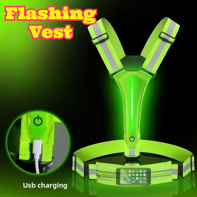 LED Glowing Reflective Vest Hi - Reflective Vest Cycling ulasan dan harga