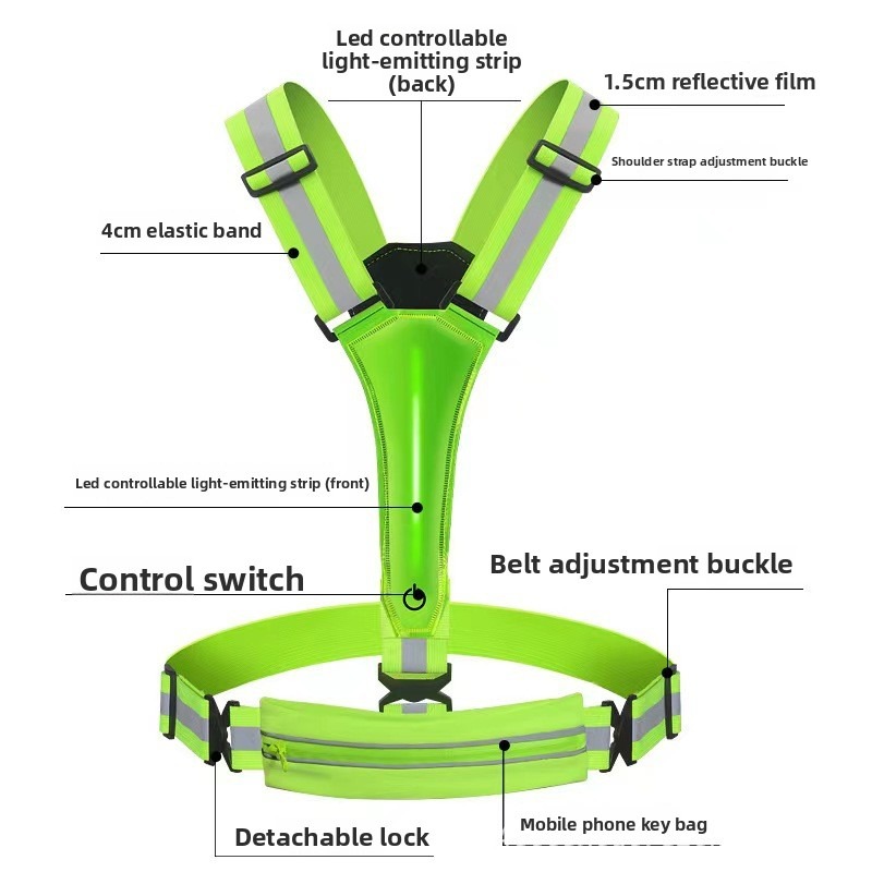 LED Glowing Reflective Vest Hi - Reflective Vest Cycling ulasan dan harga