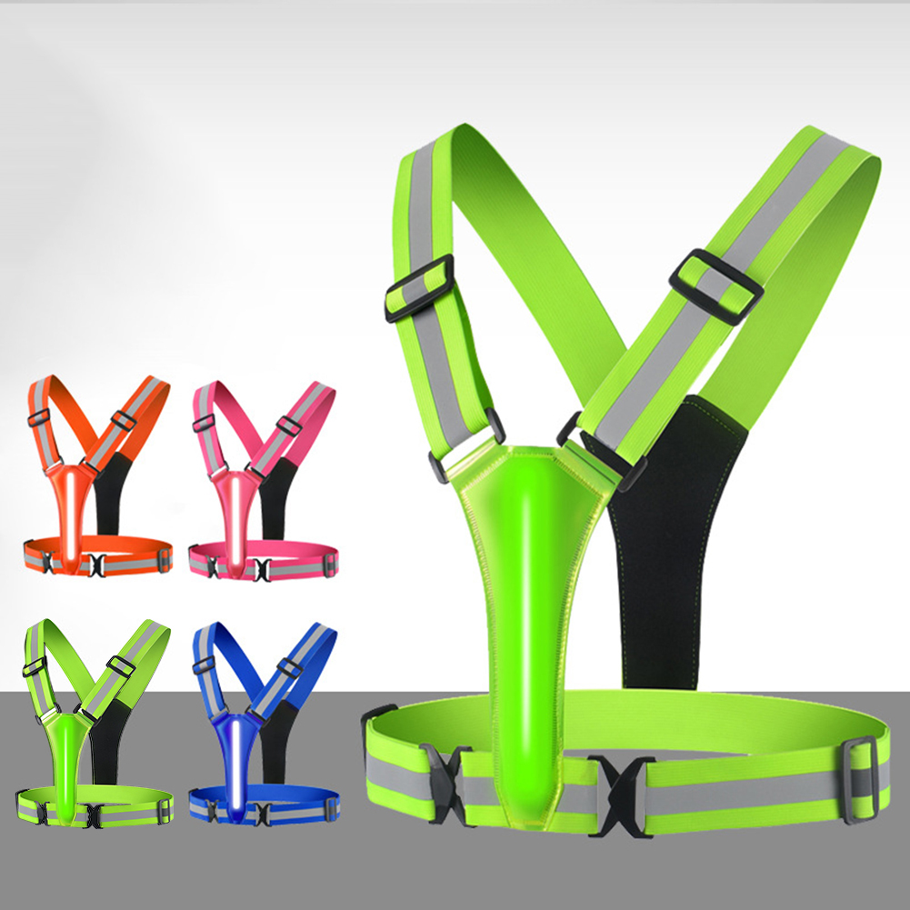 LED Running Vest USB Rechargea - Reflective Vest Cycling ulasan dan harga