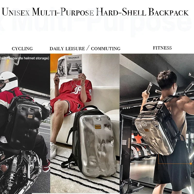 Men Women Hard Shell Water Rep - Cycling Commuter Backpack Laptop ulasan dan harga