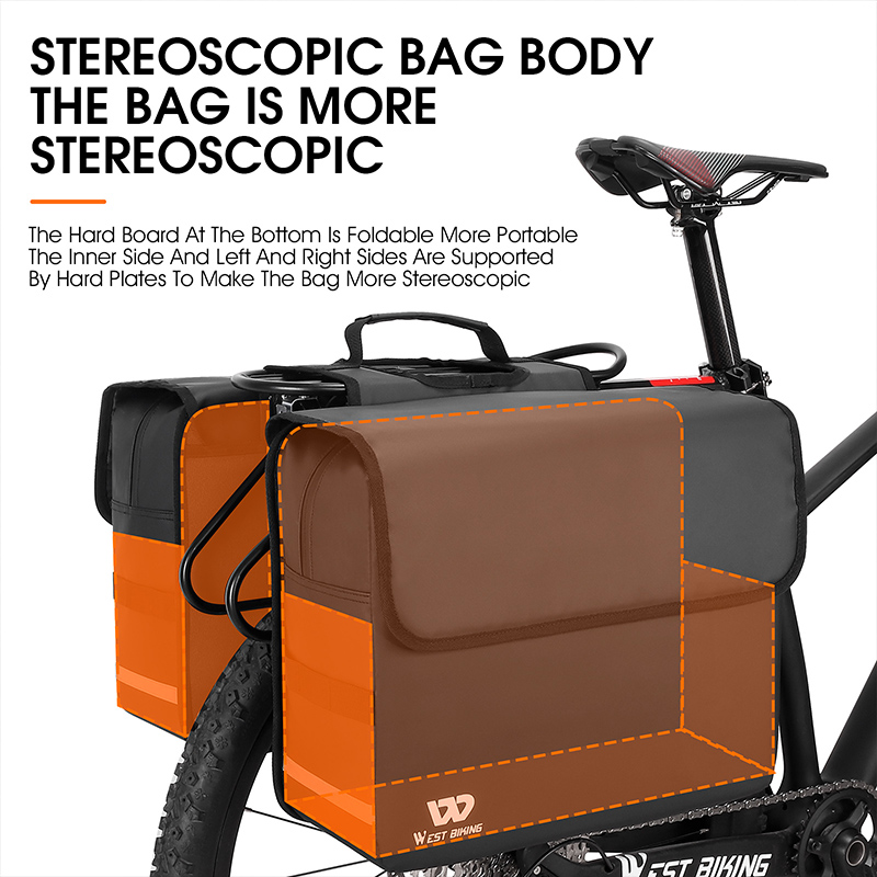 WEST BIKING 36L Large Capacity - Panniers Waterproof Rear ulasan dan harga
