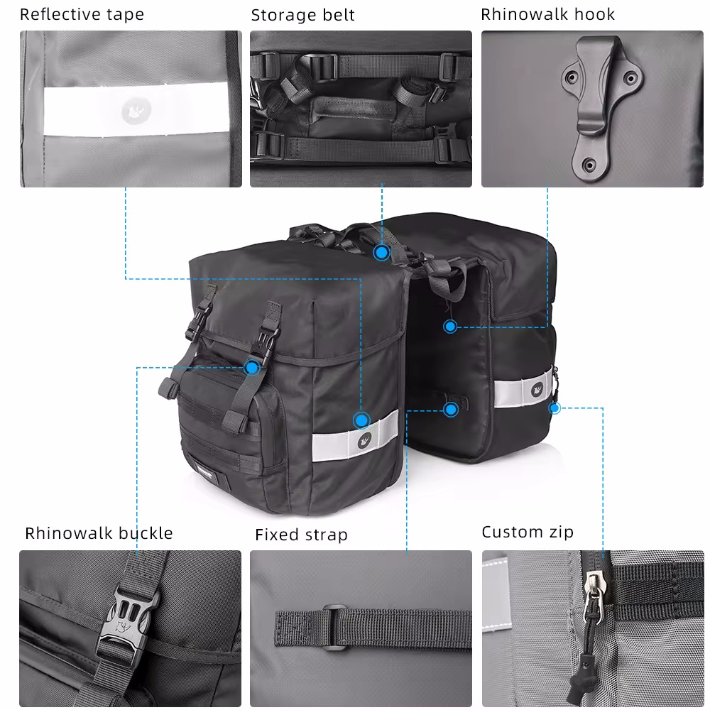 40L Bicycle Pannier Bag 2 in 1 - Panniers Waterproof Rear ulasan dan harga