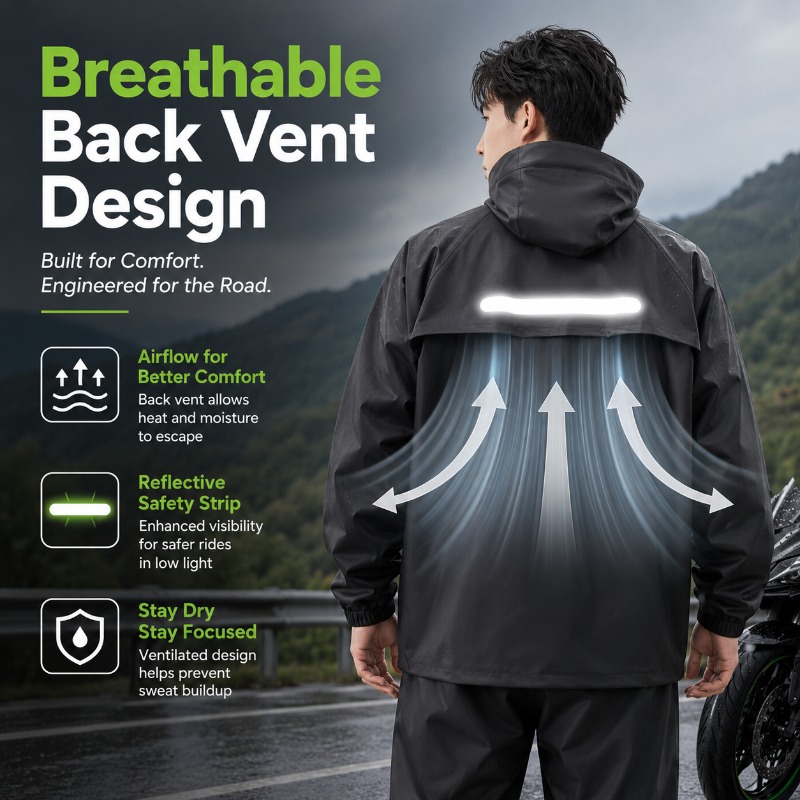 Unisex 2-Piece Waterproof Cycl - Cycling Commute In Rain ulasan dan harga