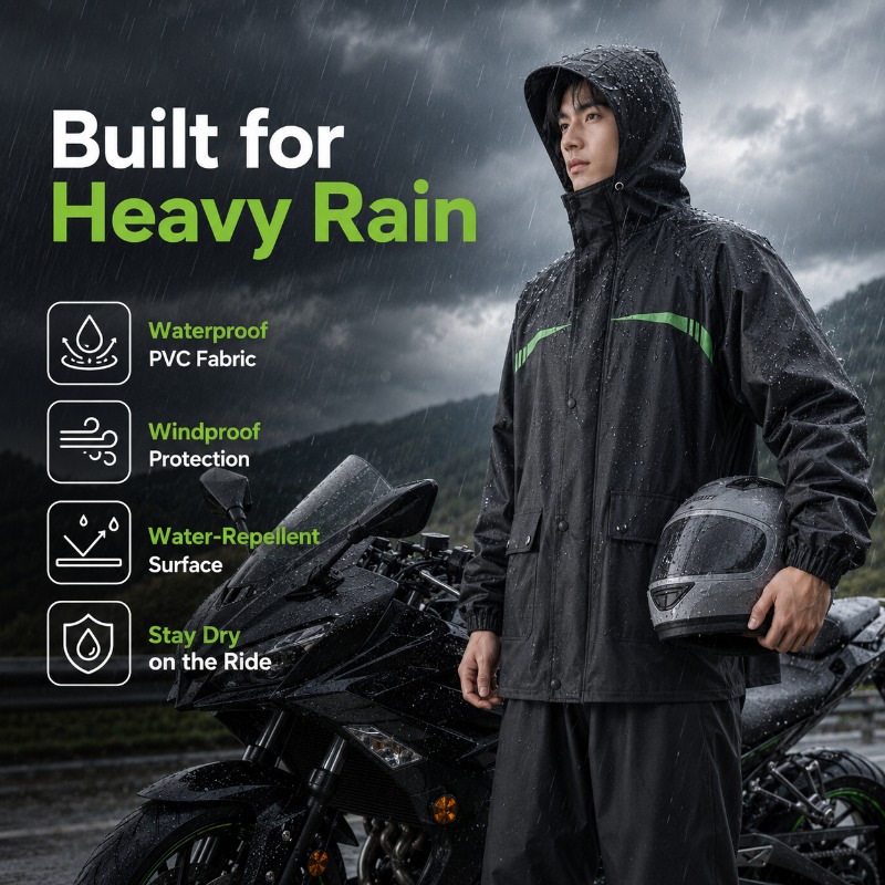 Unisex 2-Piece Waterproof Cycl - Cycling Commute In Rain ulasan dan harga