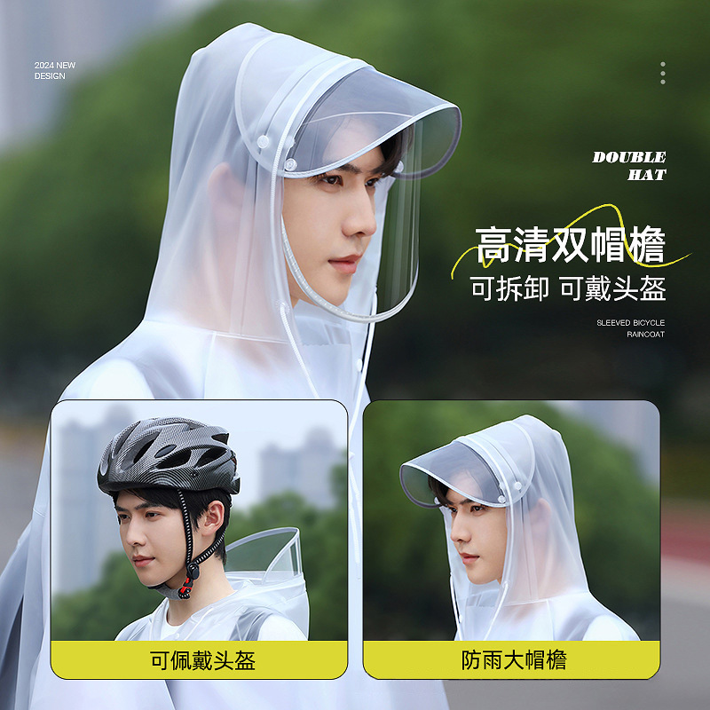 Unisex Bicycle Rain Poncho wit - Cycling Commute In Rain ulasan dan harga